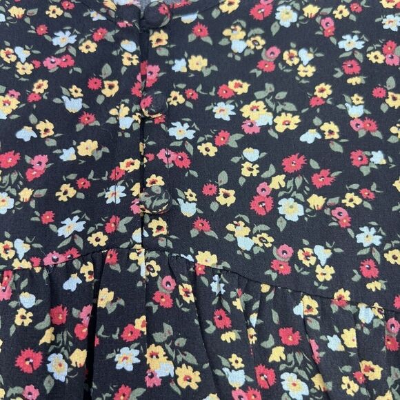 The Nines by HATCH Tie 3/4 Sleeve Crepe Maternity Blouse Black Floral Print S - Picture 3 of 5